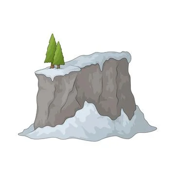 Winter cliff illustration Stock Illustration