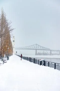 Winter clock tower Stock Photos