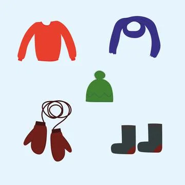 Winter clothes Stock Illustration