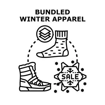 Winter clothes sale vector concept illustration Stock Illustration