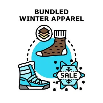 Winter clothes sale vector concept illustration Stock Illustration