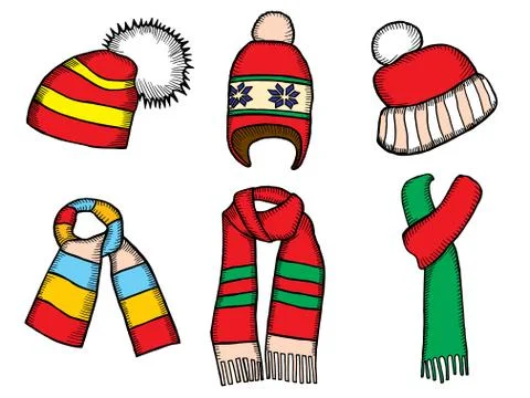 Winter clothes. Santa stocking cap Illustrazione stock