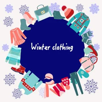 Winter Clothing collection Background Stock Illustration
