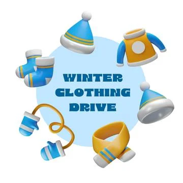 A winter clothing drive Stock Illustration