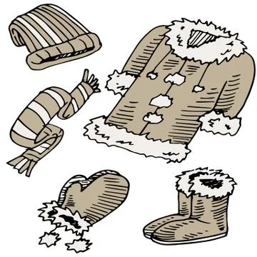 Winter clothing set Stock Illustration