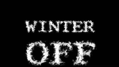 Winter Off cloud text effect black isolated background Stock Footage 139637261
