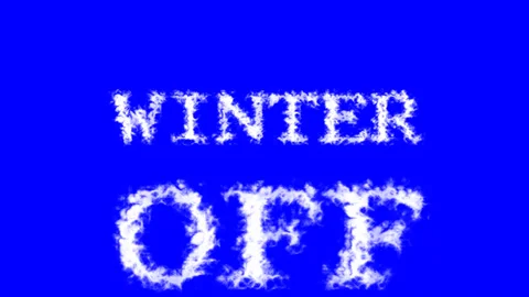 Winter Off cloud text effect blue isolated background Stock Footage 139637274