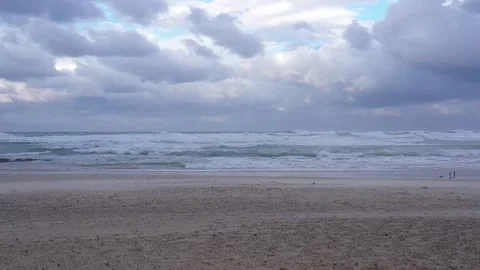 Winter clouds over the sea Stock Footage 168572924