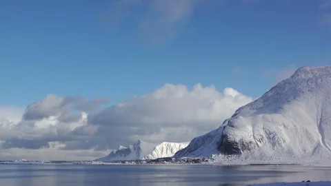 Winter Clouds over a Small Norwegian City. Time Lapse Stock-Footage 106465313