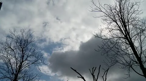 Winter Clouds Timelapse Stock Footage