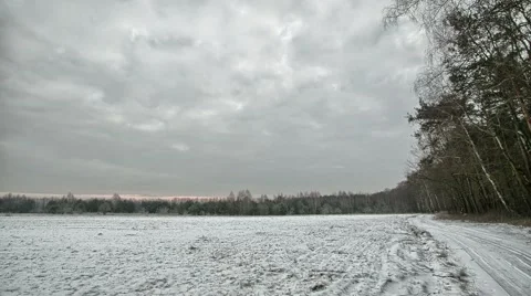 Winter cloudy day at the country side. Stock-Footage 62215410