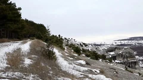 Winter cloudy, windy weather in the mountains Stock Footage 10713982