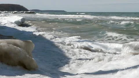 Winter coast Stock Footage 22226008