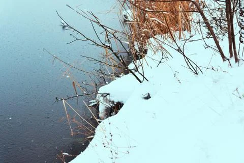 Winter coast Stockfoto's