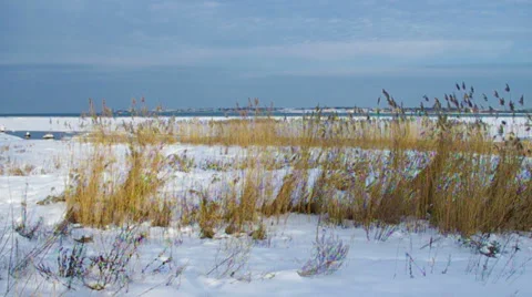 Winter coast view. Stock Footage 34718433