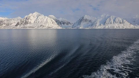 Winter coastal landscape with floating ice fragments Stock Footage 86878242