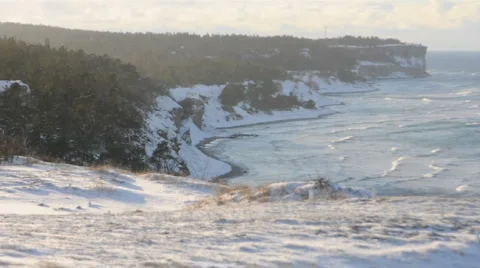 Winter Coastline Stock Footage 953867