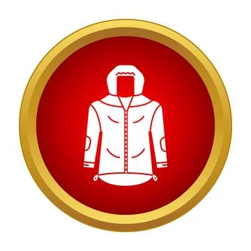 Winter coat jacket with hood protective clothing icon Stock Illustration