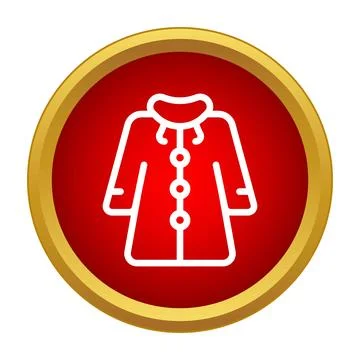 Winter coat or jacket outline icon concept Stock Illustration