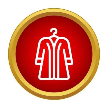 Winter coat or robe icon on hanger Stock Illustration