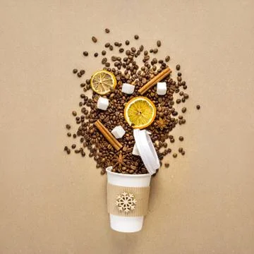 Winter coffee. Stock Photos