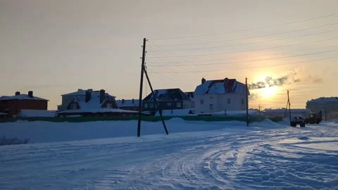 Winter cold house Stock Footage 235132610