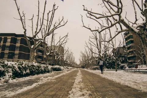 Winter cold walks Stock Photos