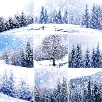 Winter collage Stock Photos