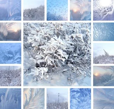 Winter collage Stock Photos