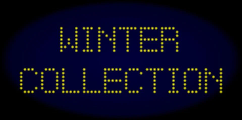 WINTER COLLECTION Led Style Caption with Glowing Dots Illustrazione stock