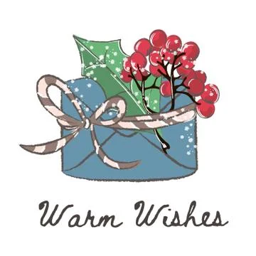 Winter Color Vector Illustration Set LONG-AWAITED LETTER Stock-Illustration