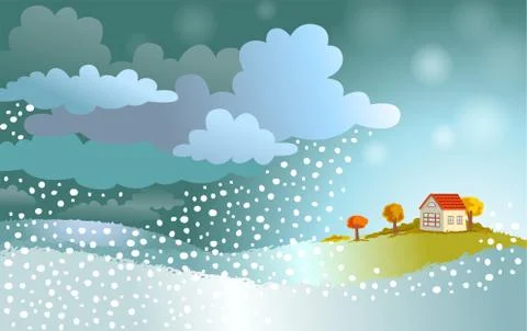 The winter comes Stock Illustration