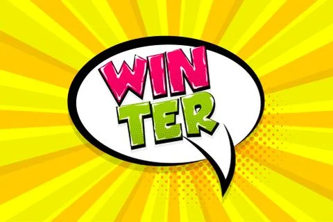 Winter comic text speech bubble pop art Illustrazione stock