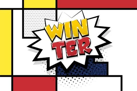Winter comic text speech bubble pop art Illustrazione stock