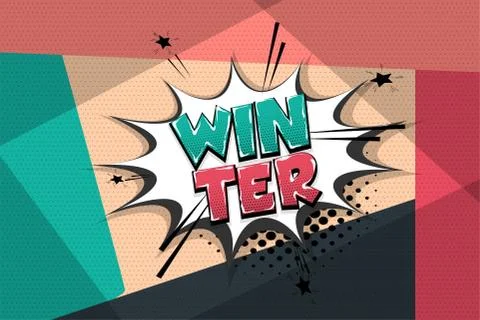 Winter comic text speech bubble pop art Illustrazione stock