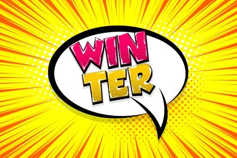 Winter comic text speech bubble pop art Stock Illustration