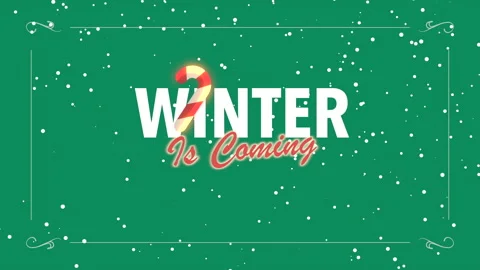 Winter Is Coming with candy and fall snow in green sky Stock Footage 220886256