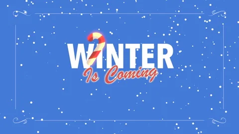 Winter Is Coming with candy on blue gradient 스톡 동영상 254800869