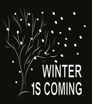 Winter is coming design for tshirt Stock Illustration