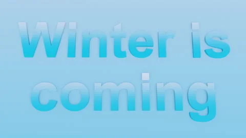 Winter is coming fall text blue gradient animation on light background Stock Footage 223741458