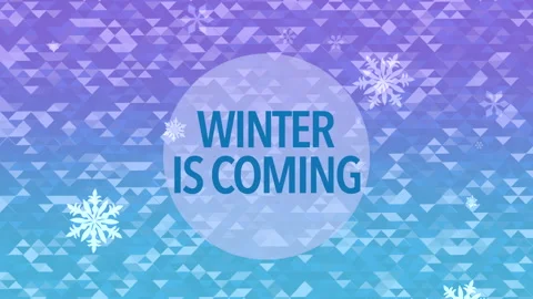 Winter Is Coming in frame with abstract snowflakes on blue gradient 動画素材 252670692