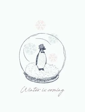 Winter is coming, gift card vector. Stock Illustration