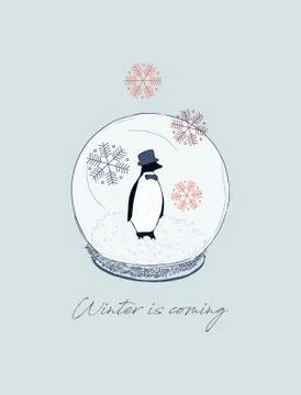 Winter is coming, gift card vector. Stock Illustration