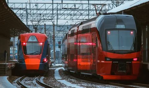 Winter Commute Stock Photos