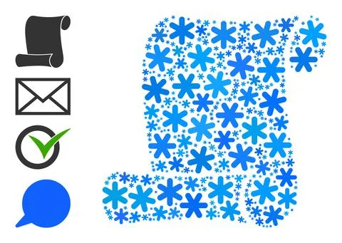 Winter Composition Paper Roll Icon of Snowflakes Illustrazione stock
