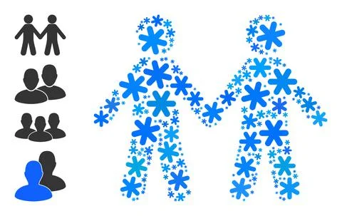 Winter Composition People Pair Icon of Snow Ilustração Stock