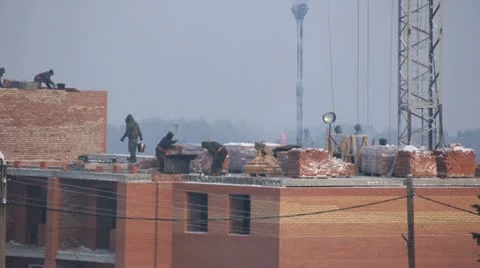 Winter construction 02 Stock Footage 20481267