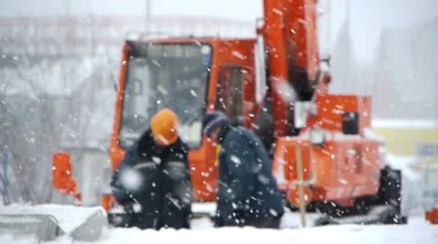 Winter construction Stock Footage 10302735