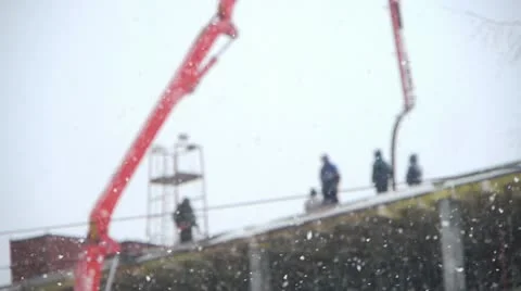 Winter construction Stock Footage
