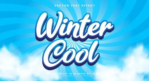 Winter Cool editable text effect template Stock Illustration